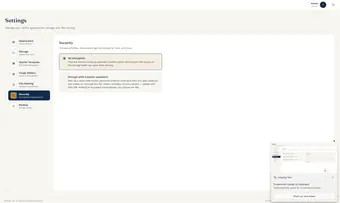 Security settings
